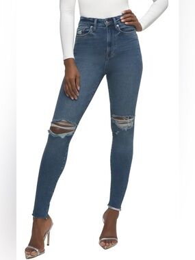 Good American Distressed Good Waist Skinny Jeans